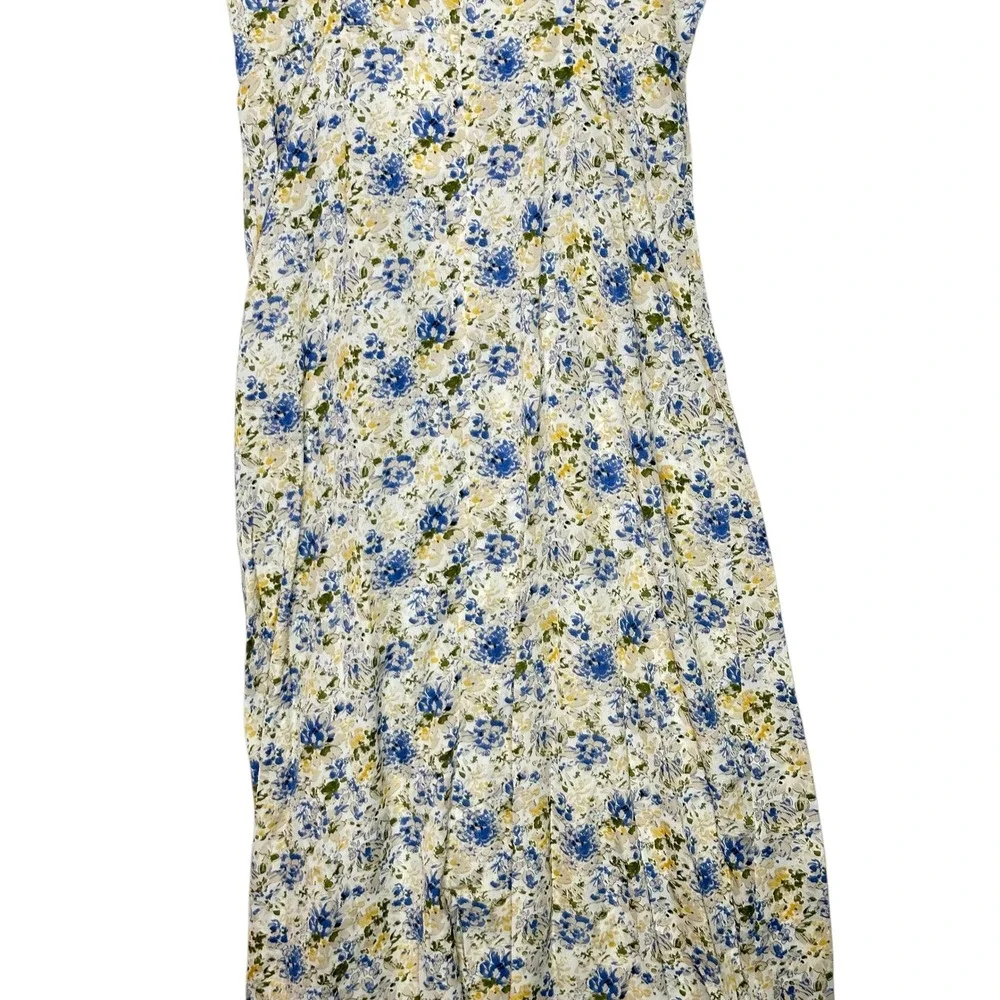 NWT En Saison Floral Midi Slip Dress Med Ruching‎ Feminine Romantic Cottagecore